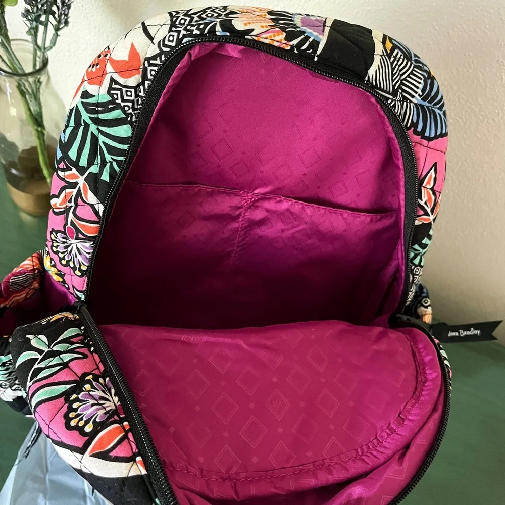 ⛔️SOLD⛔️ VERA BRADLEY Kauai Floral Compact Backpack & Zip ID Case 2 Pc Set -NWT - Picture 10 of 17